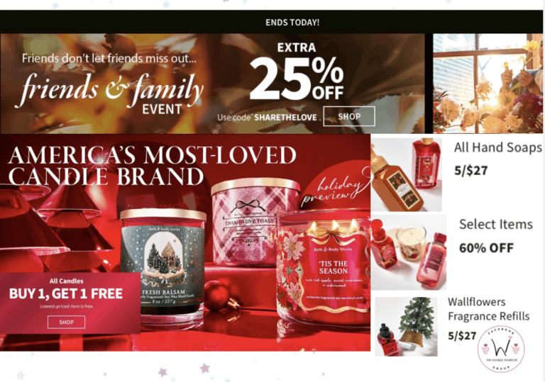 Bath & Body Works Friends & Family Savings!